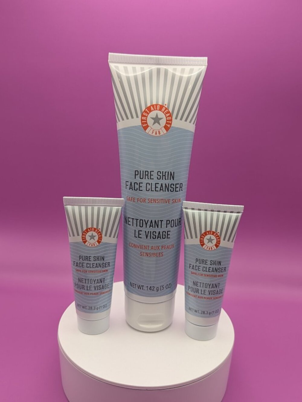 3pc First Aid Beauty Pure Skin Cleanser FS New/Sealed + 2x Minis New/Unused